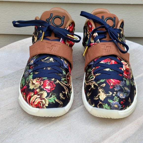 Nike KD 7 EXT Floral QS Mens Basketball Shoes Navy Hazelnut 726438-400 Size 11 main image 8